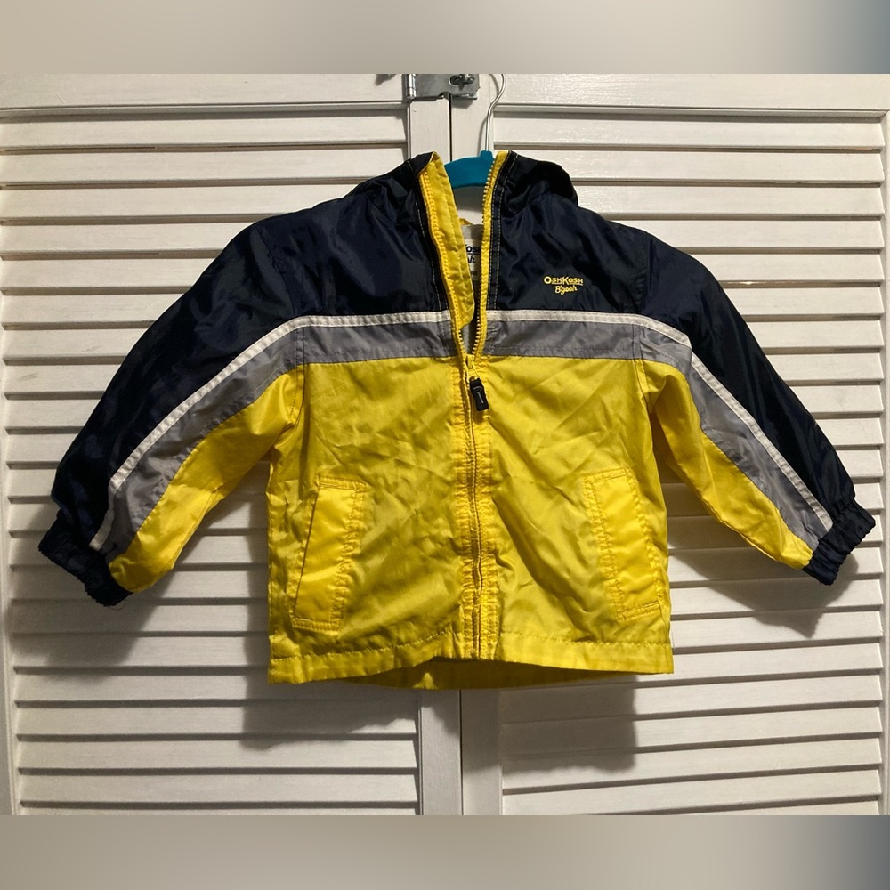 OshKosh B’gosh windbreaker jacket yellow and navy blue size 4T